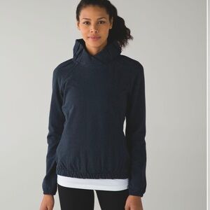 Lululemon After All Heathered Navy Blue Pullover Sweatshirt Size 10